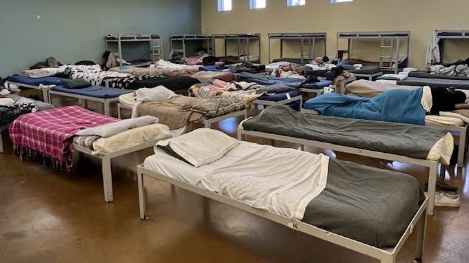 Beds in the Samaritan Inn.